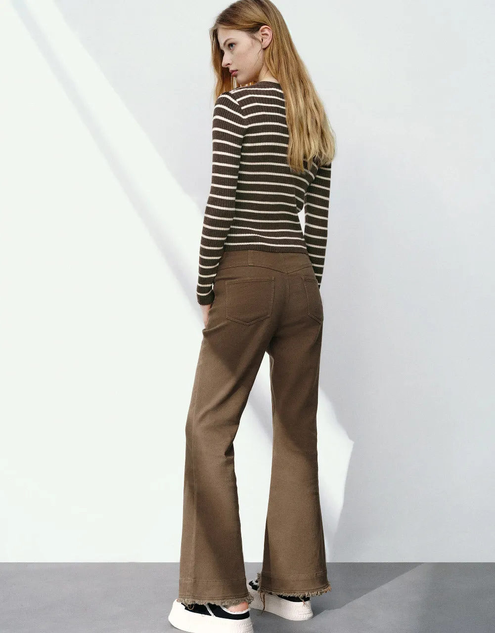 Striped V-Neck Knitted Cardigan sold by Urban Revivo product image thumbnail 4