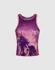 Printed Crew Neck Tank Top sold by Urban Revivo