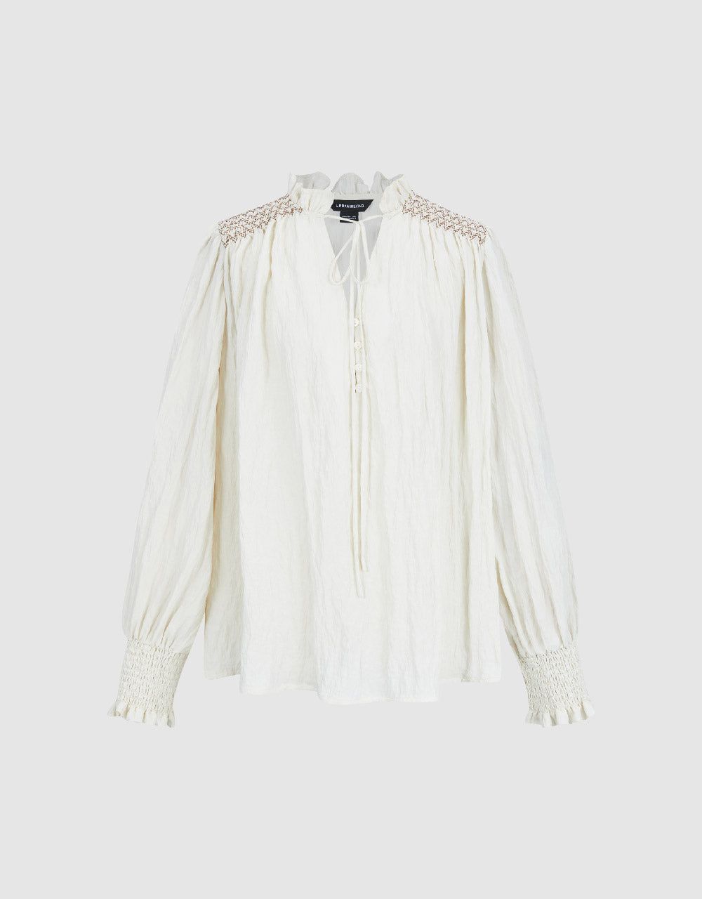 Textured Tie Front Overhead Shirt sold by Urban Revivo product image thumbnail 2