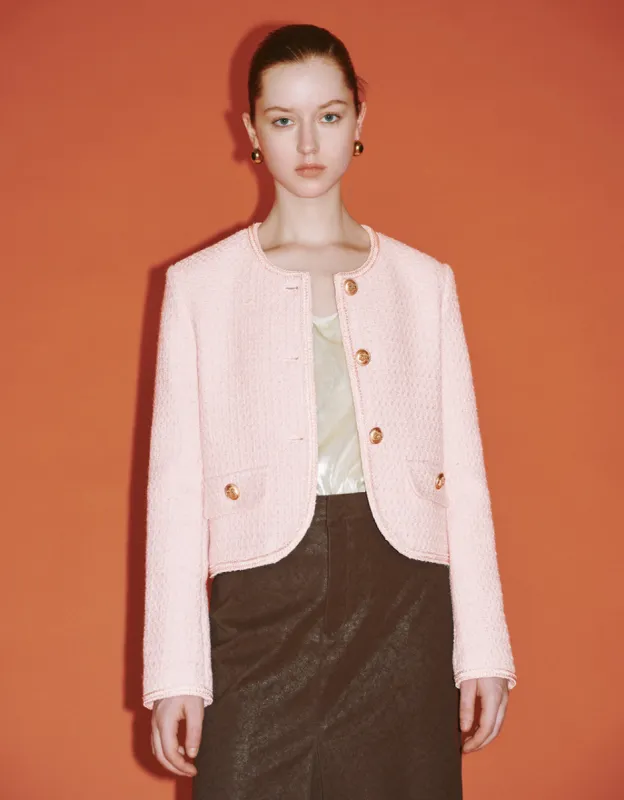 Crew Neck Tweed Jacket sold by Urban Revivo