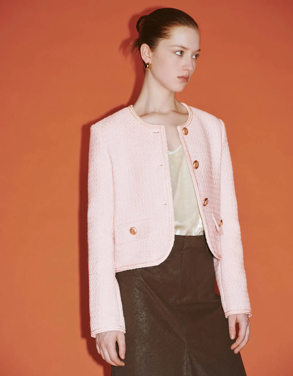 Crew Neck Tweed Jacket sold by Urban Revivo product image thumbnail 3