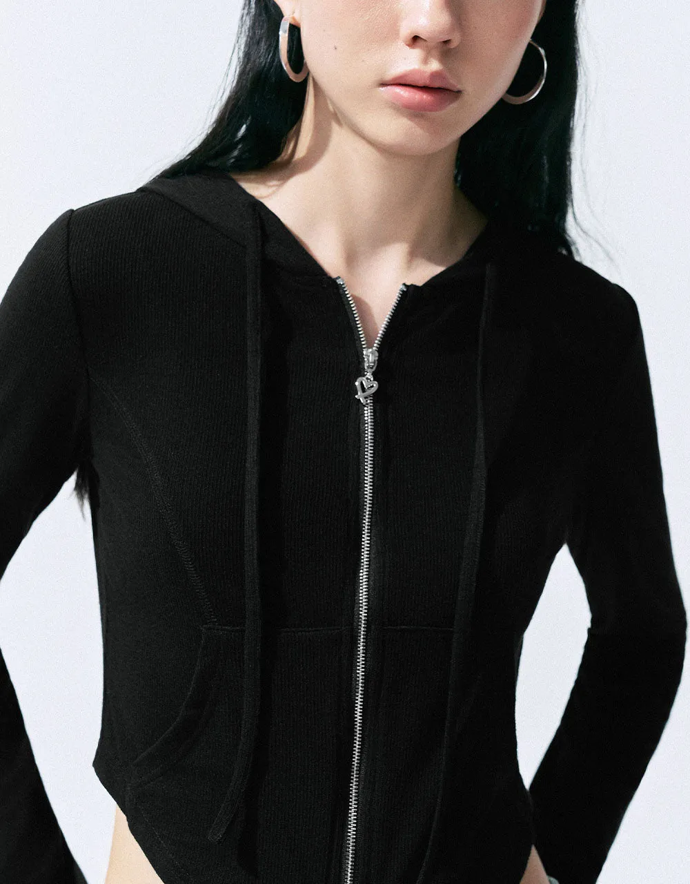 Zipper Front Hooded Jacket sold by Urban Revivo product image thumbnail 4