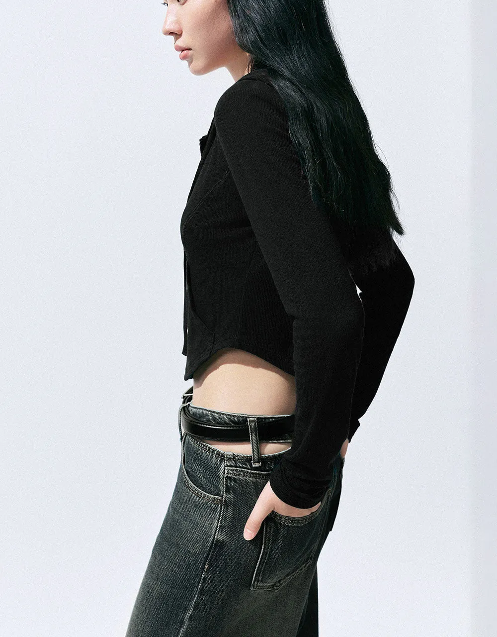 Zipper Front Hooded Jacket sold by Urban Revivo product image thumbnail 3