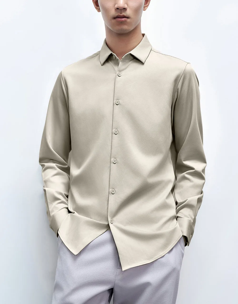 Button Up Straight Shirt sold by Urban Revivo product image thumbnail 2