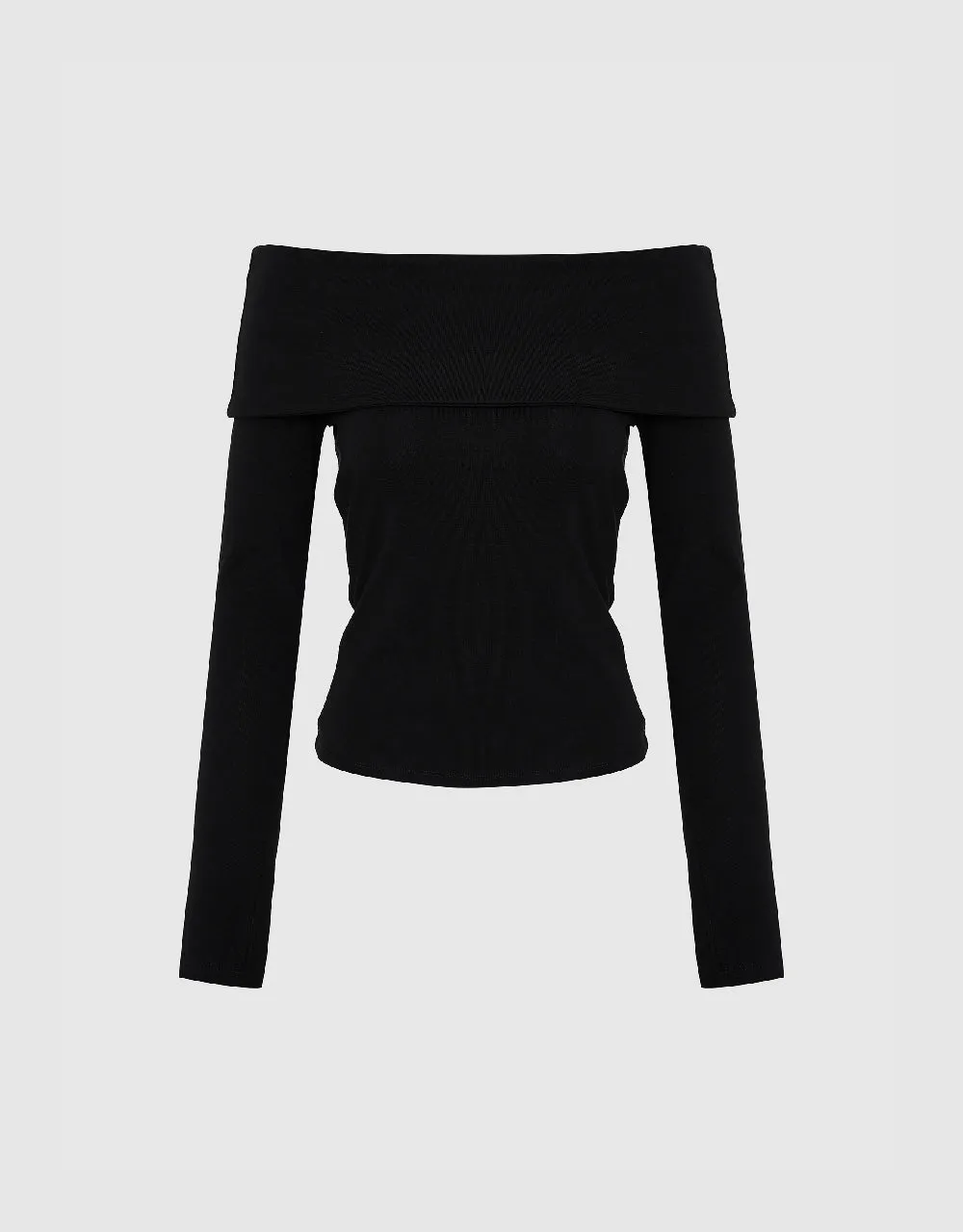 Knitted Off-Shoulder Skinny T-Shirt sold by Urban Revivo product image thumbnail 2