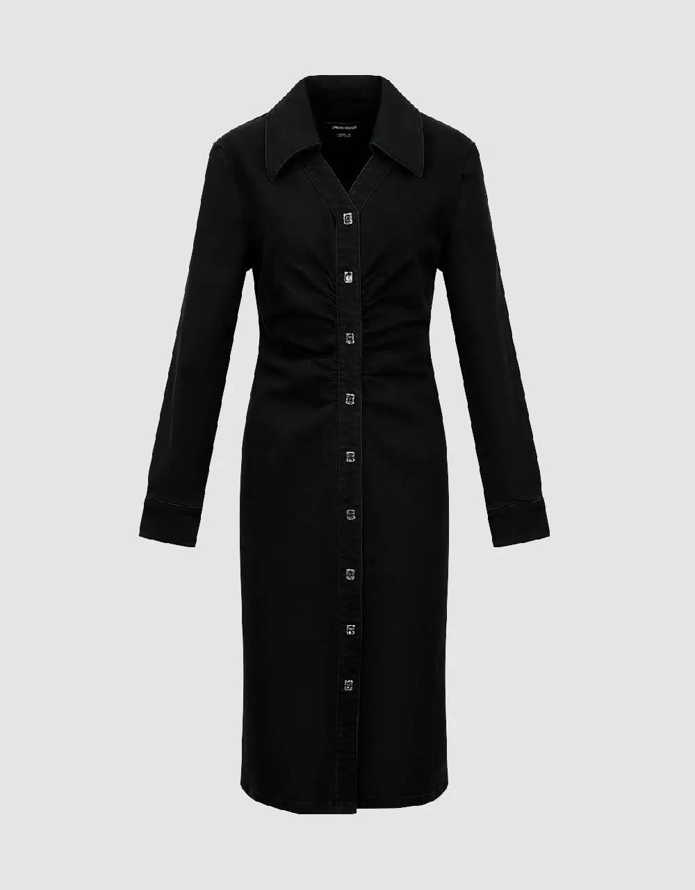 Ruched Lapel Denim Dress sold by Urban Revivo