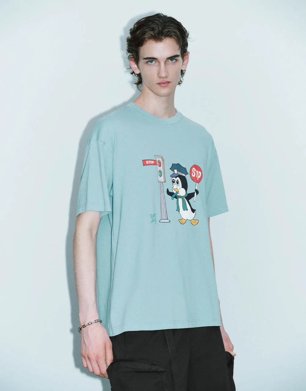 Printed Crew Neck Loose T-Shirt sold by Urban Revivo product image thumbnail 3