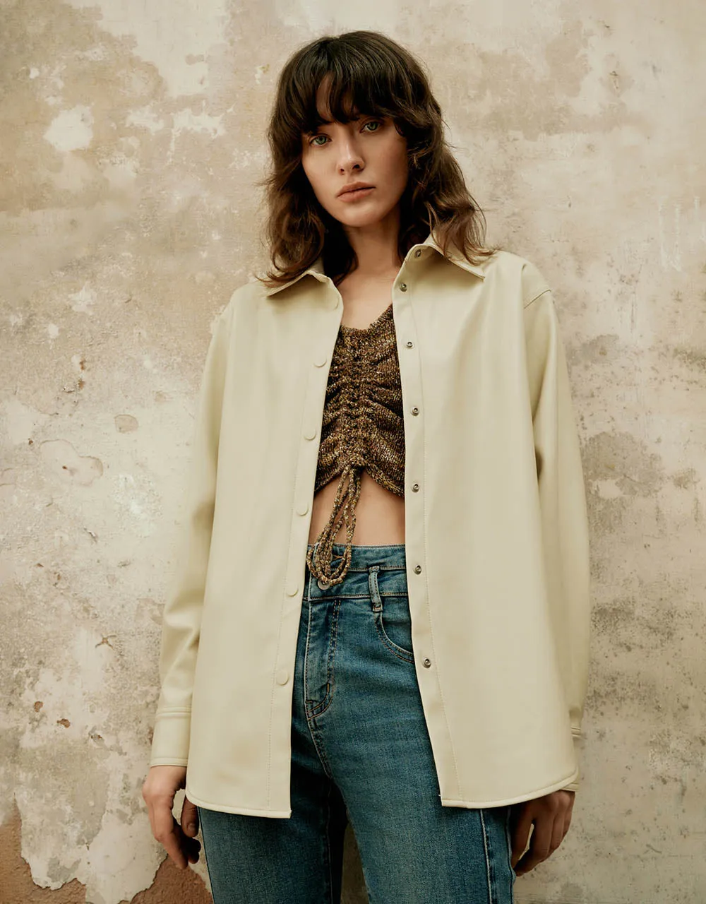 Vegan Leather Straight Jacket sold by Urban Revivo