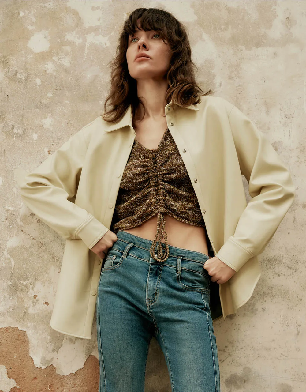 Vegan Leather Straight Jacket sold by Urban Revivo product image thumbnail 3