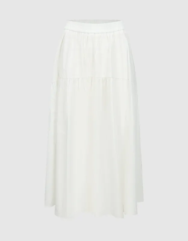 Elastic Waist Midi A-Line Skirt sold by Urban Revivo