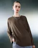 Button Half Placket Crew Neck Loose T-Shirt sold by Urban Revivo
