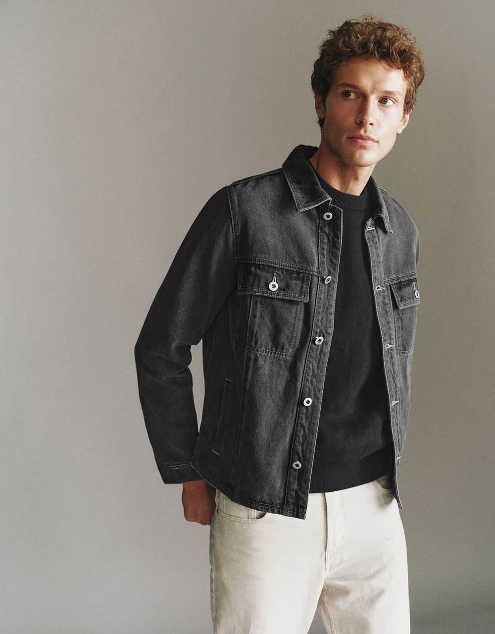 Button Up Denim Jacket sold by Urban Revivo product image thumbnail 2