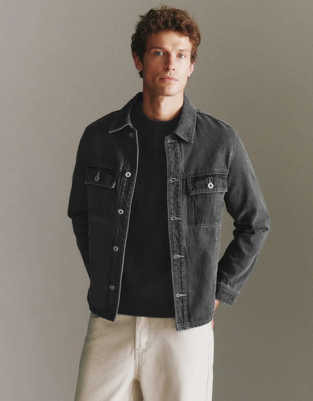 Button Up Denim Jacket sold by Urban Revivo