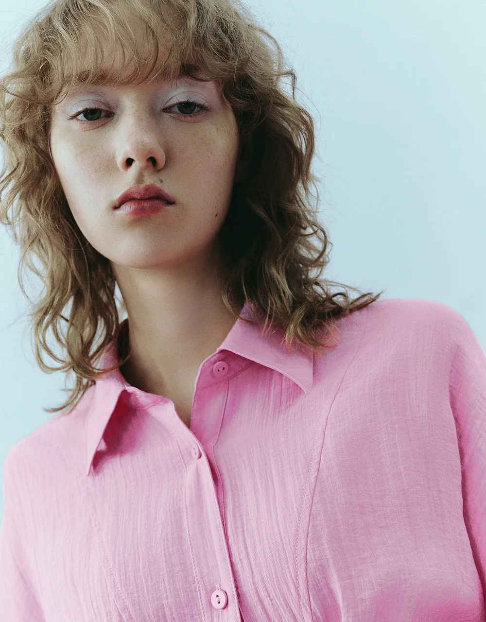 Button Up Loose A-Line Shirt sold by Urban Revivo product image thumbnail 4