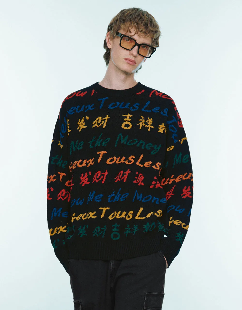 Letter Embroidered Crew Neck Sweater sold by Urban Revivo