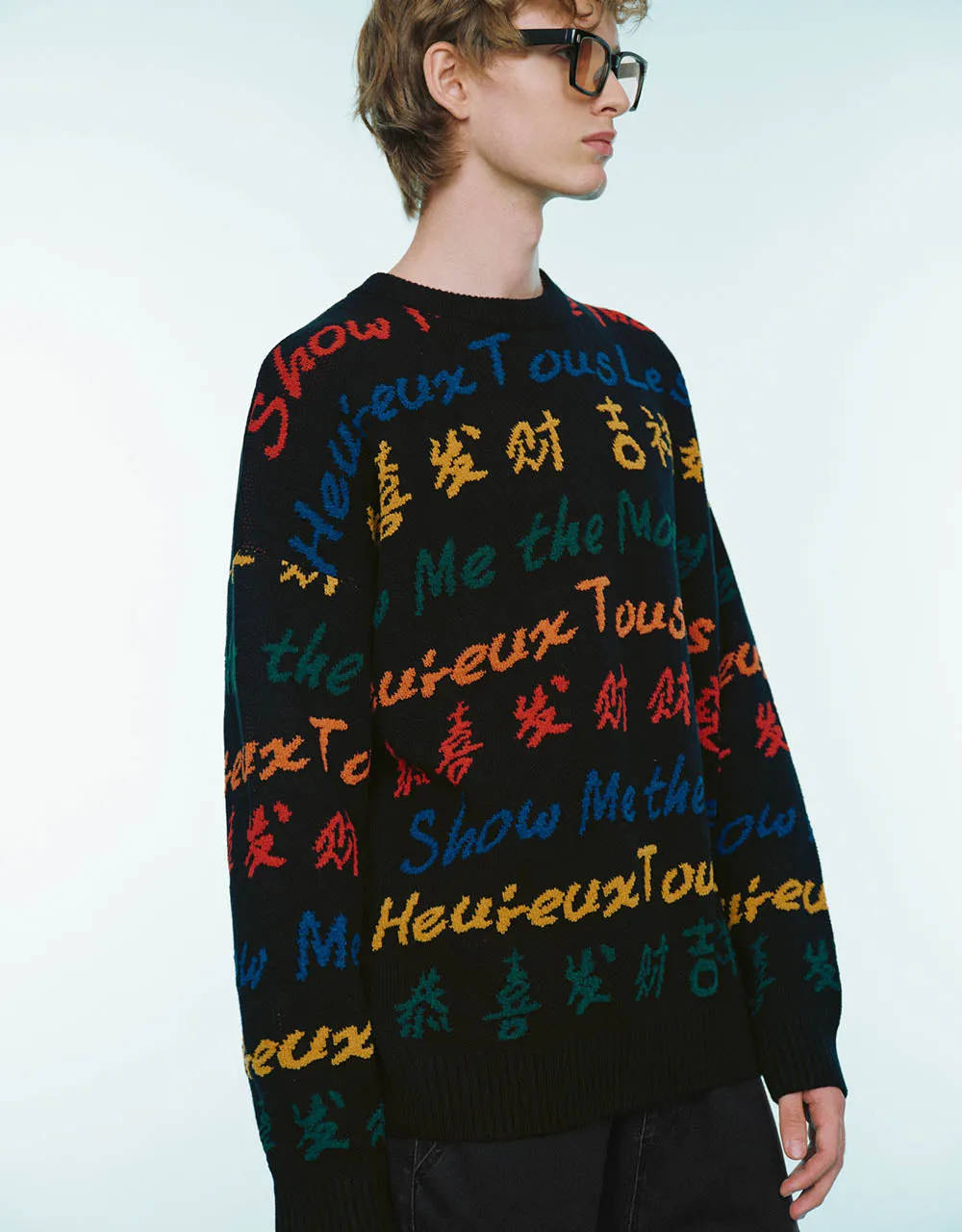 Letter Embroidered Crew Neck Sweater sold by Urban Revivo product image thumbnail 3