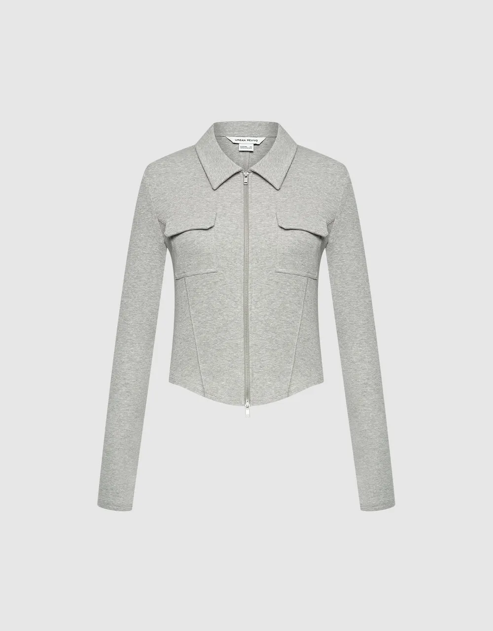 Zipper Front Skinny Shirt sold by Urban Revivo product image thumbnail 2