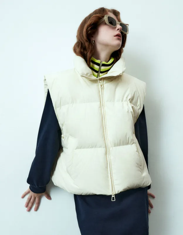 Zipper Front Puffer Waistcoat sold by Urban Revivo