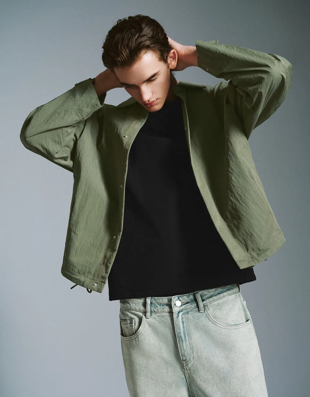 Textured Button Up Straiaght Jacket sold by Urban Revivo product image thumbnail 3