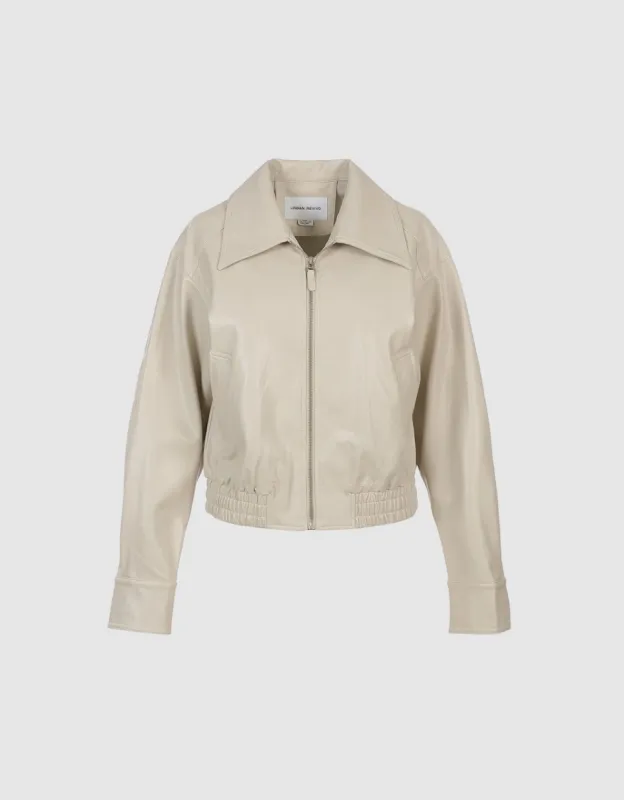 Drop Shoulder Vegan Leather Jacket sold by Urban Revivo