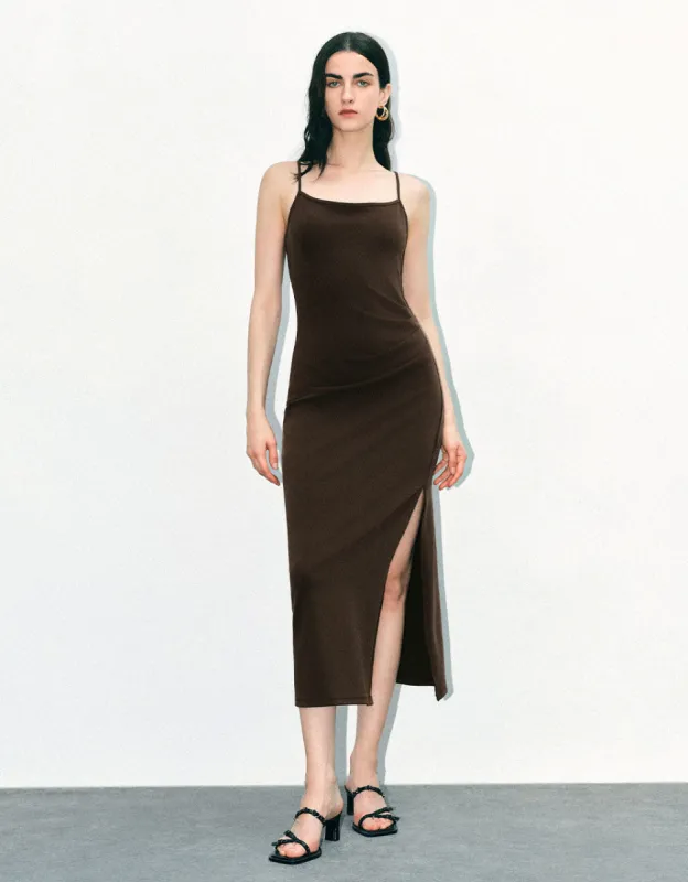 Square-cut Collar Skinny Cami Dress sold by Urban Revivo