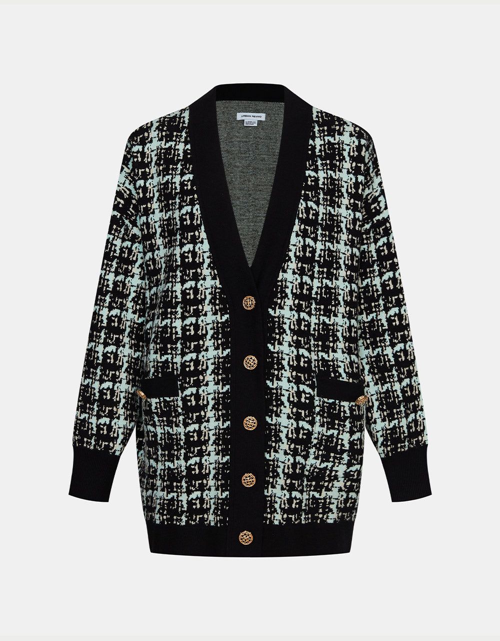 Contrast Trim Plaid Pattern Cardigan sold by Urban Revivo