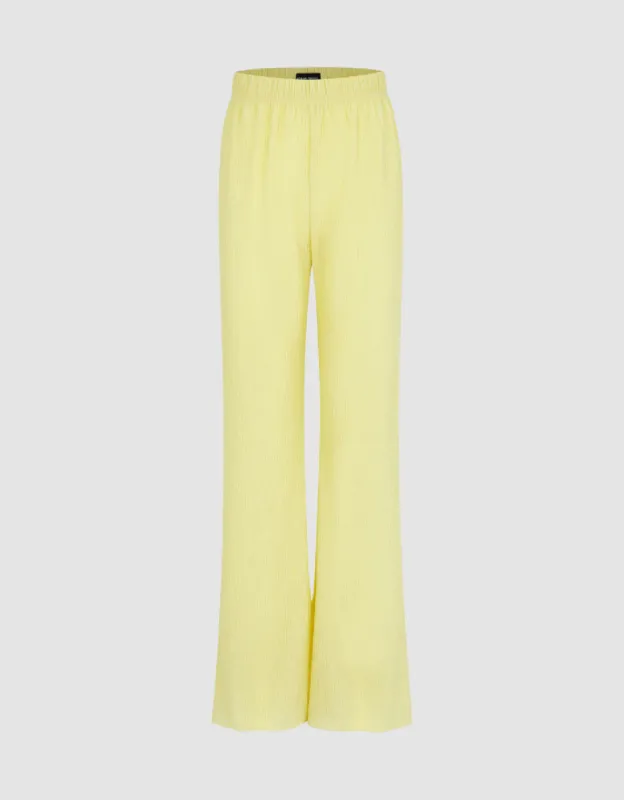 Elastic Waist Knitted Flare Pants sold by Urban Revivo