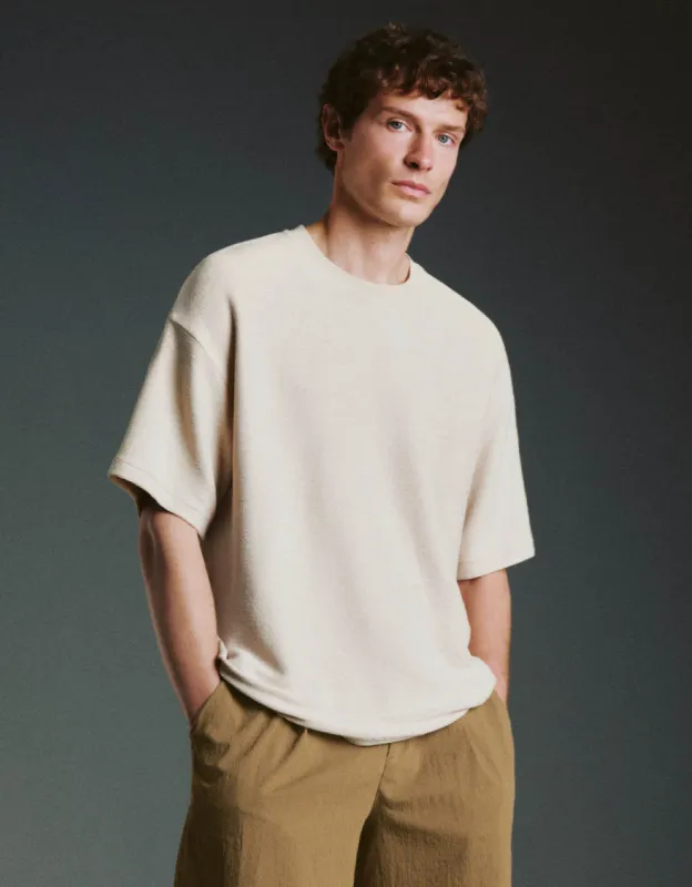 Crew Neck Loose T-Shirt sold by Urban Revivo