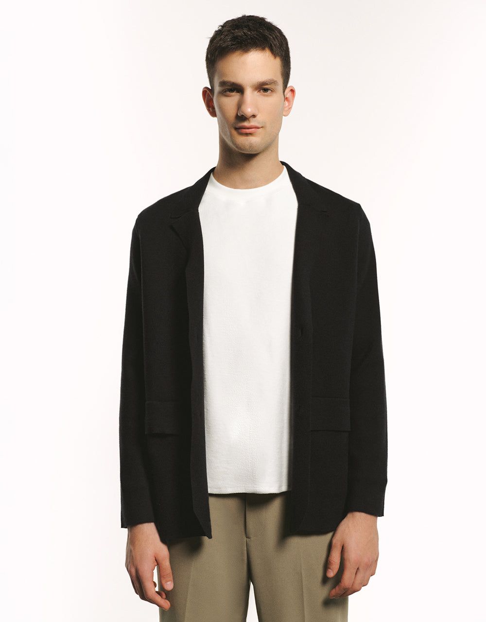 Notch Lapel Tailored Knitted Cardigan sold by Urban Revivo