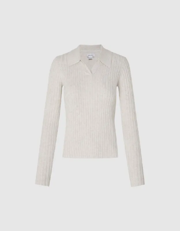 Polo Collar Knitted T-Shirt sold by Urban Revivo