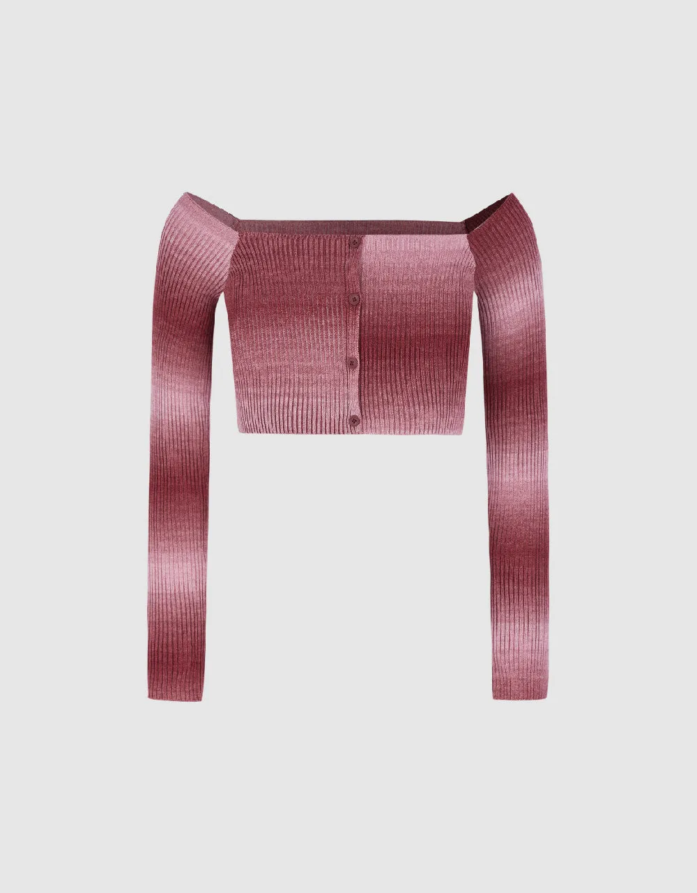 Gradient Off-Shoulder Knitted T-Shirt sold by Urban Revivo product image thumbnail 2