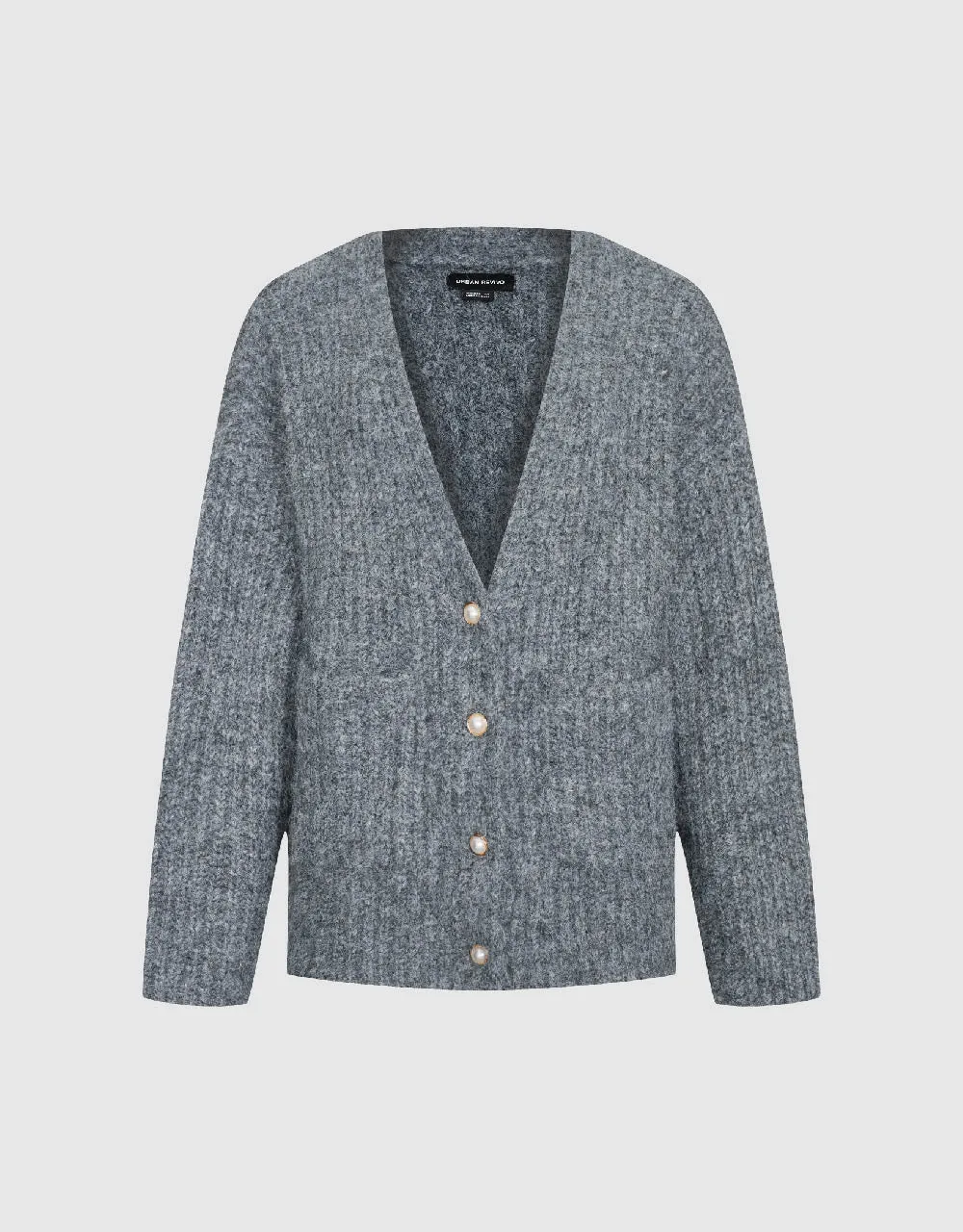 Drop Shoulder Sleeve V-Neck Knitted Cardigan sold by Urban Revivo product image thumbnail 2