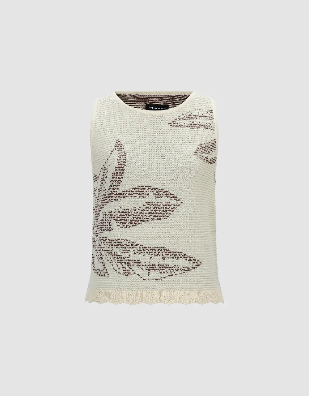 Printed Knitted Tank Top sold by Urban Revivo