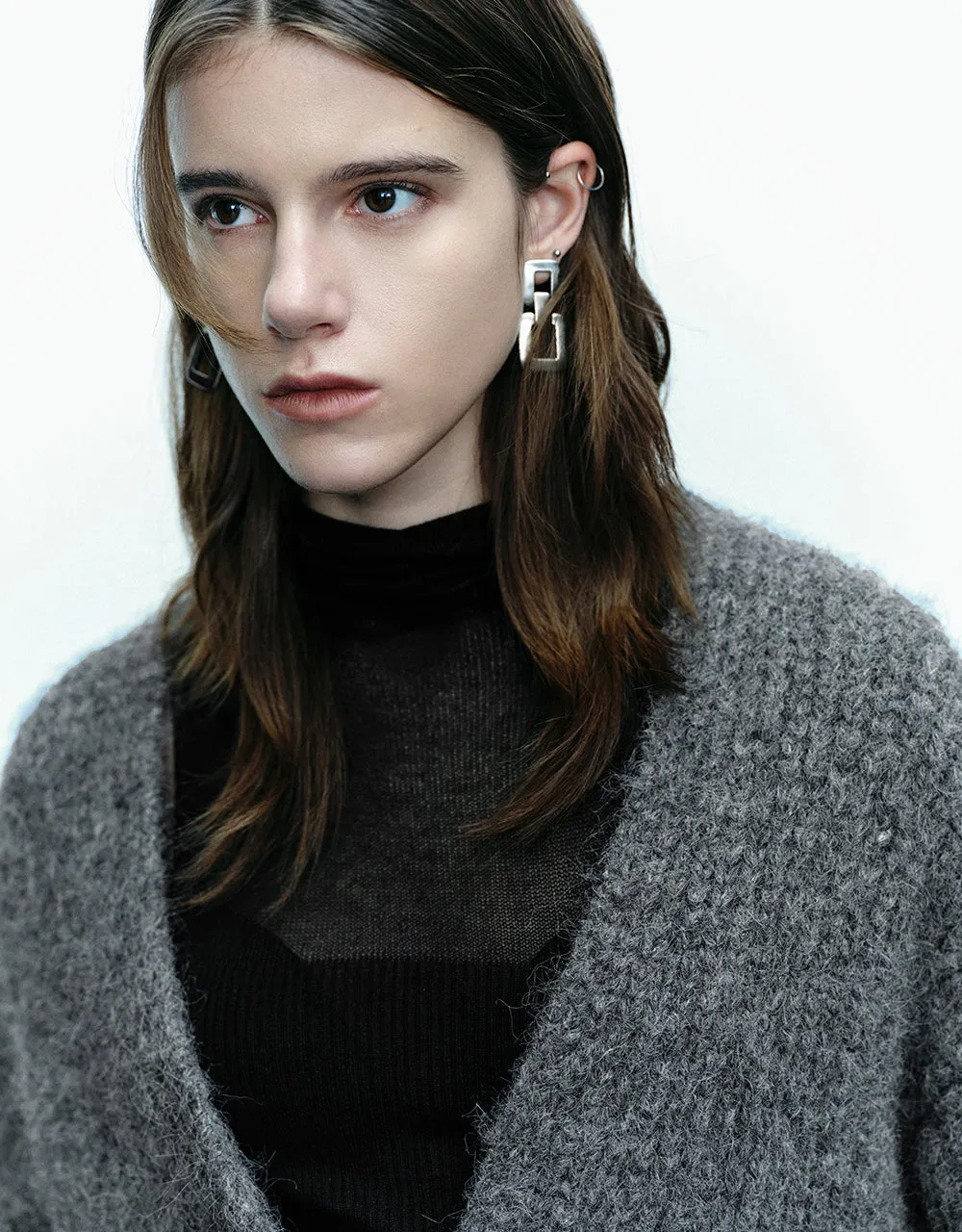 Drop Shoulder Sleeve V-Neck Knitted Cardigan sold by Urban Revivo product image thumbnail 5