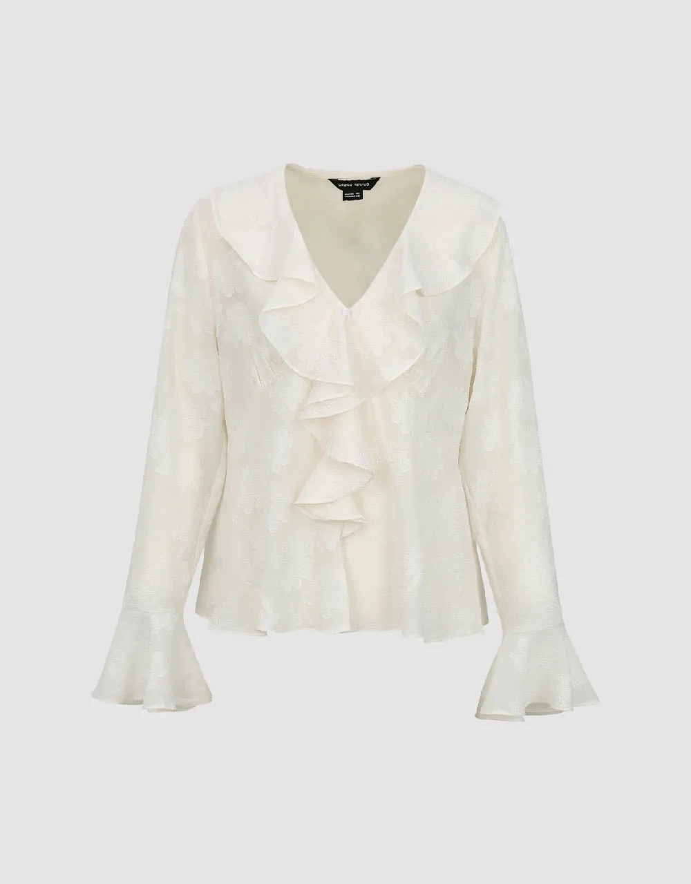 Ruffle V-Neck Overhead Shirt sold by Urban Revivo