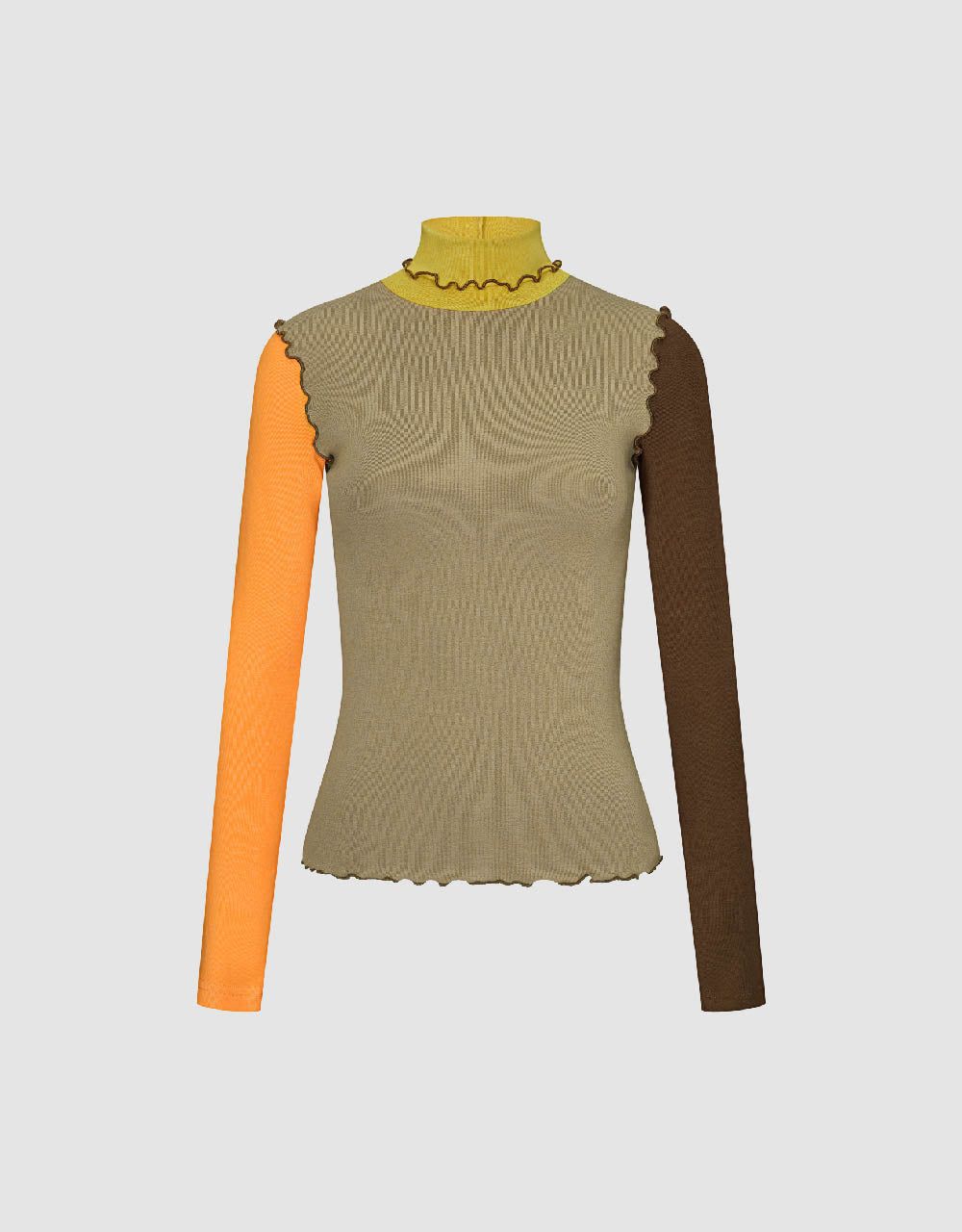 Colorblocks Turtle Neck Knitted T-Shirt sold by Urban Revivo product image thumbnail 2