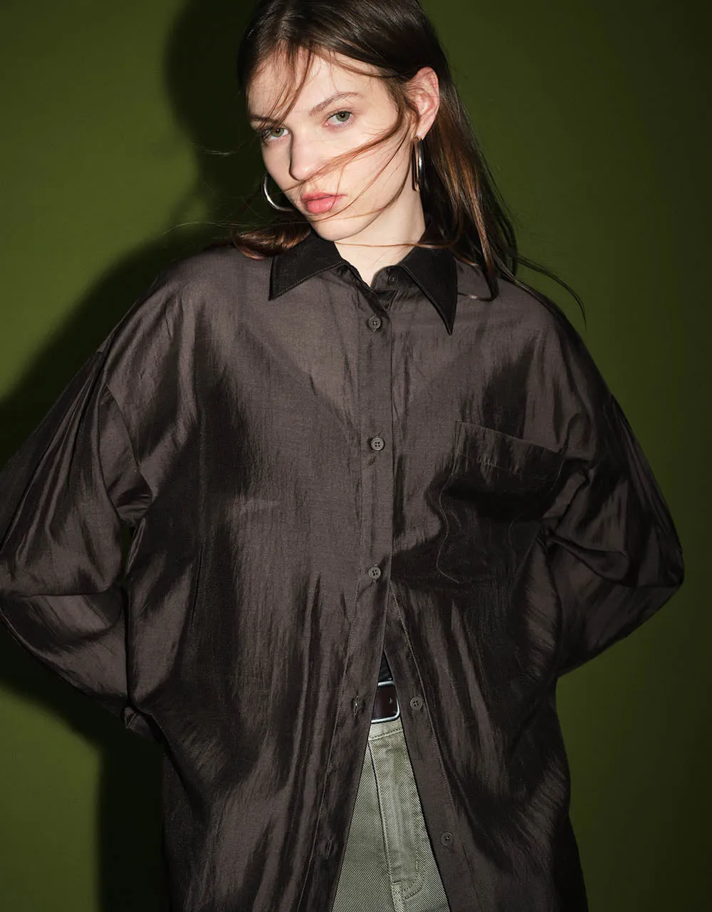 Button Up Loose Shirt sold by Urban Revivo product image thumbnail 4