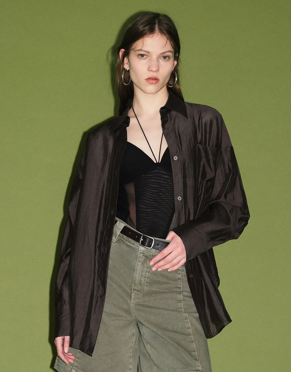 Button Up Loose Shirt sold by Urban Revivo