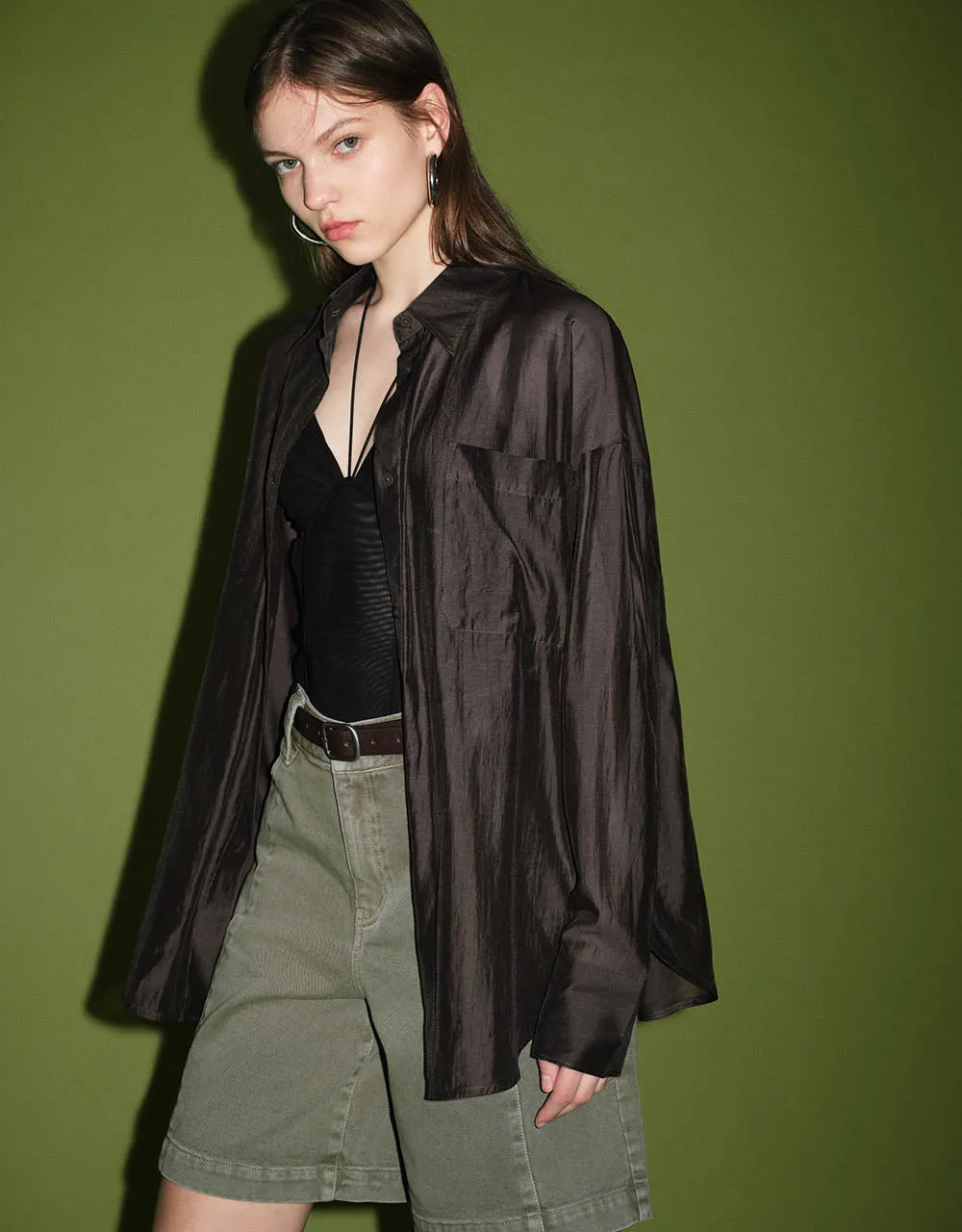 Button Up Loose Shirt sold by Urban Revivo product image thumbnail 3