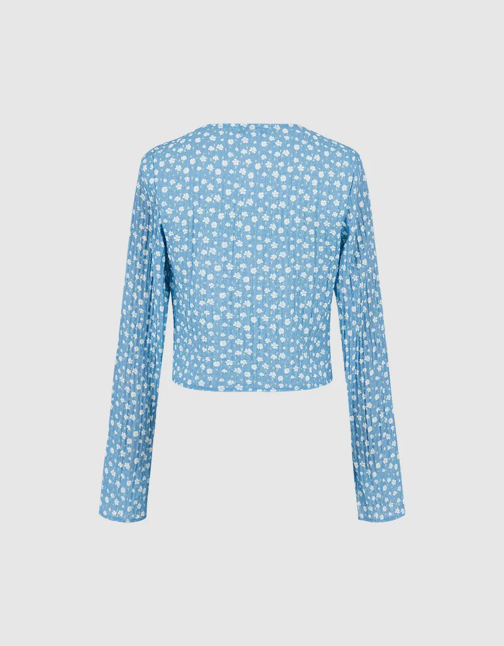 Printed Tie Front V Neck Shirt sold by Urban Revivo product image thumbnail 5