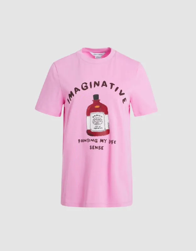 Printed Crew Neck T-Shirt sold by Urban Revivo