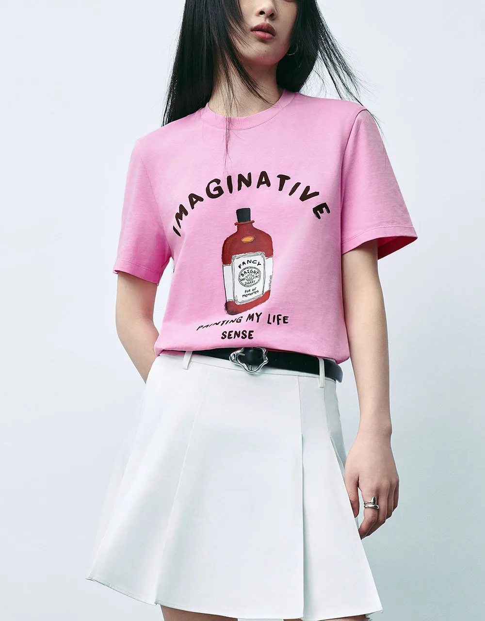 Printed Crew Neck T-Shirt sold by Urban Revivo product image thumbnail 3