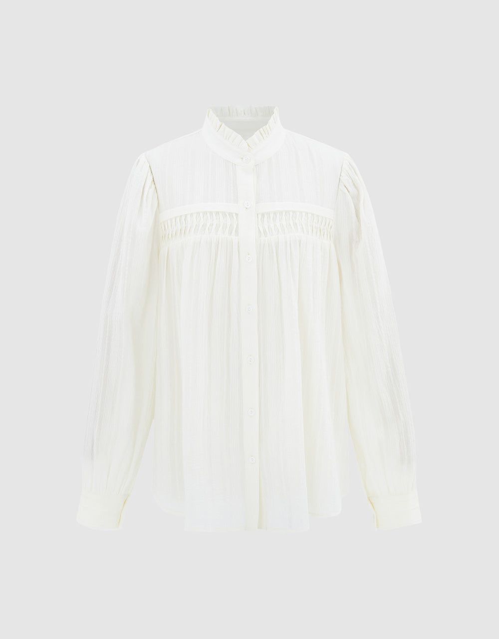 Ruffle Lapel Shirt sold by Urban Revivo product image thumbnail 2