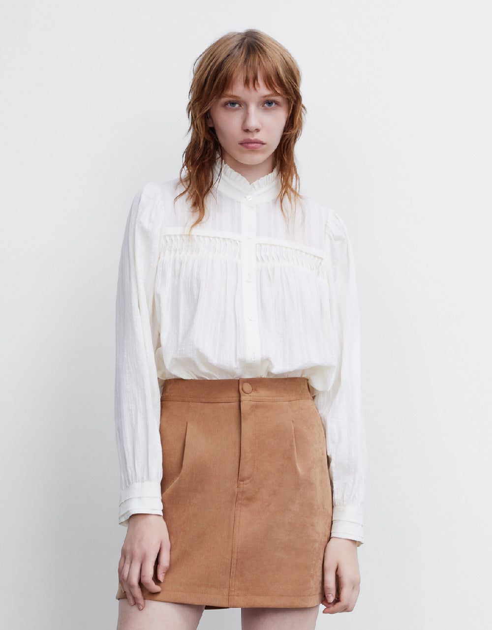 Ruffle Lapel Shirt sold by Urban Revivo