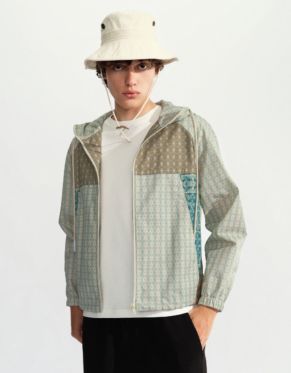 Zipper Front Hooded Jacket sold by Urban Revivo