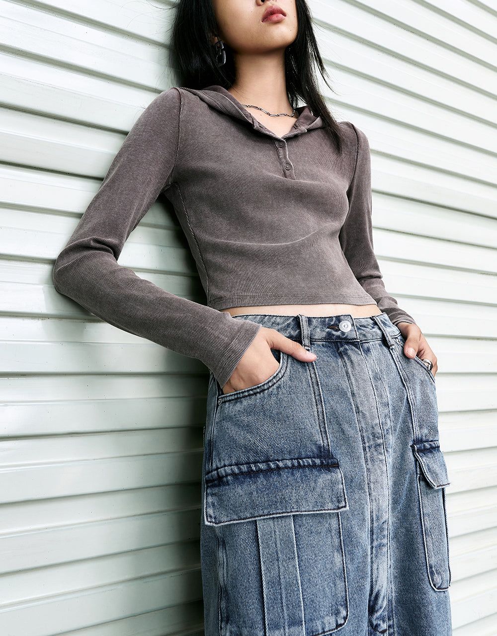 Hooded Skinny Knitted T-Shirt sold by Urban Revivo product image thumbnail 3