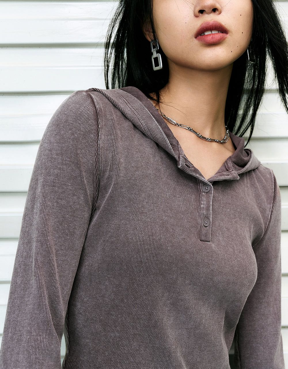 Hooded Skinny Knitted T-Shirt sold by Urban Revivo product image thumbnail 5