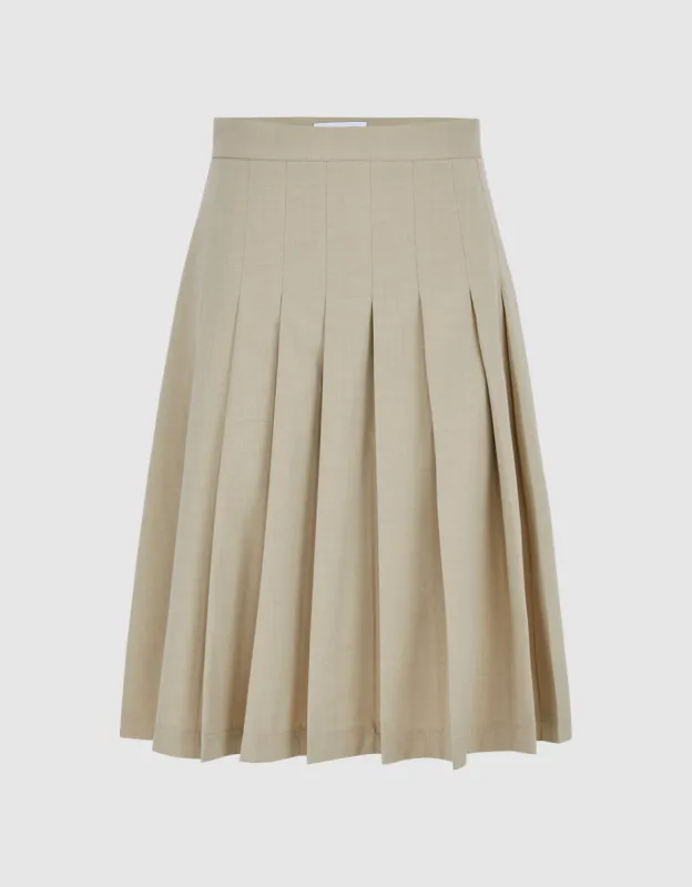 Pleated Midi A-Line Skirt sold by Urban Revivo