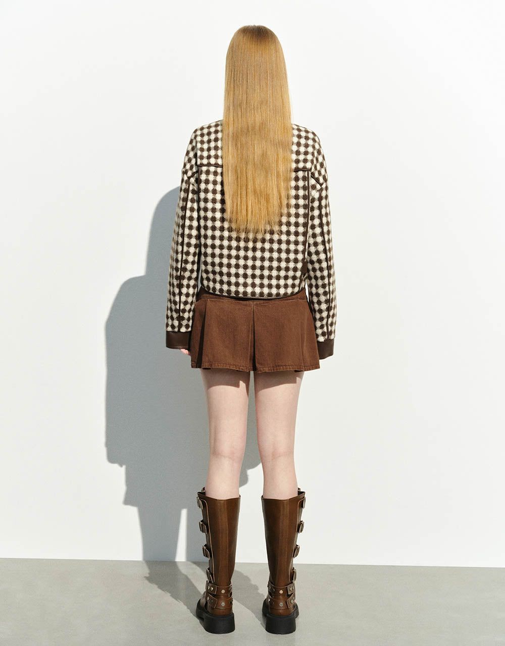 Pleated Mini A-Line Denim Skirt sold by Urban Revivo product image thumbnail 5