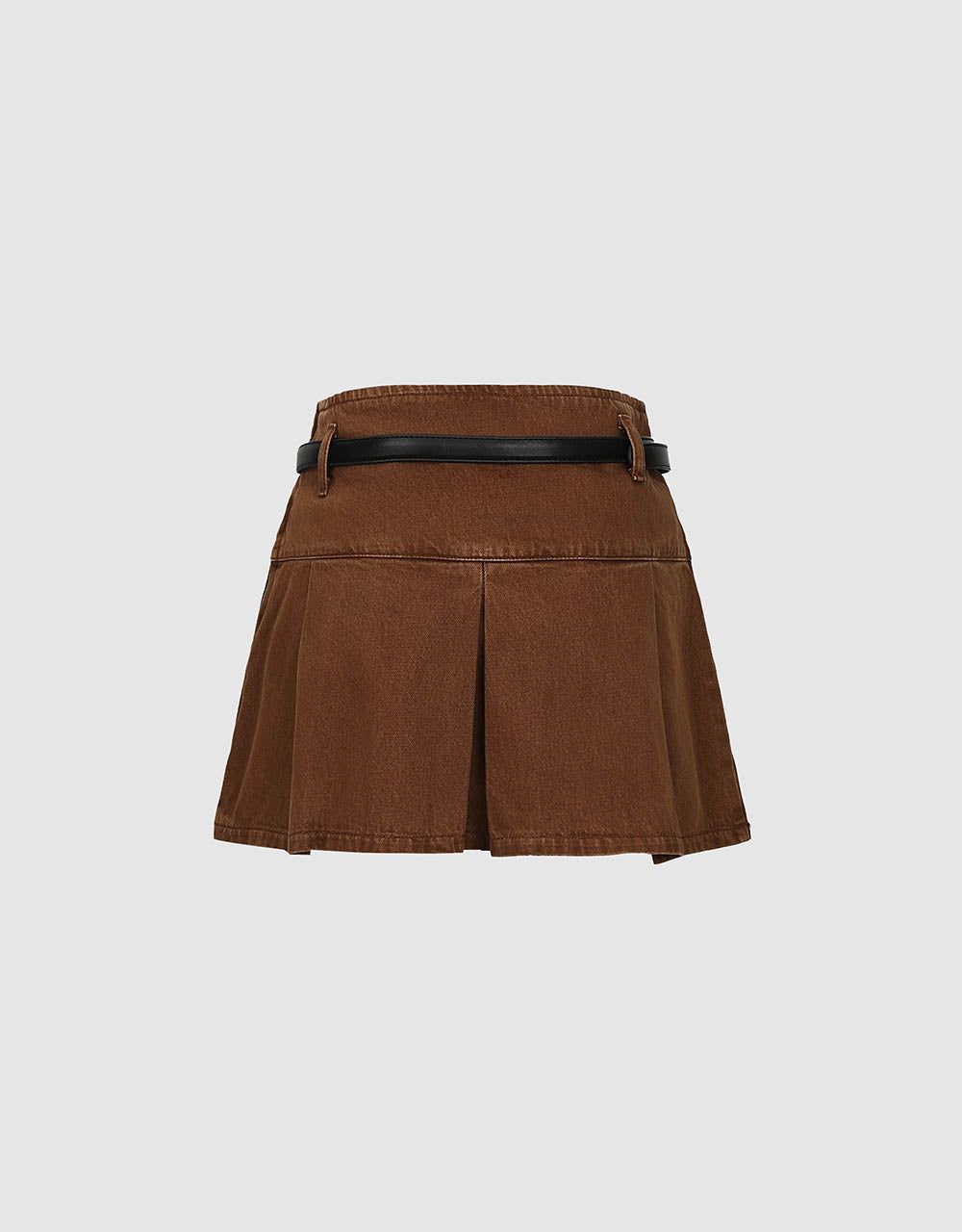 Pleated Mini A-Line Denim Skirt sold by Urban Revivo product image thumbnail 3